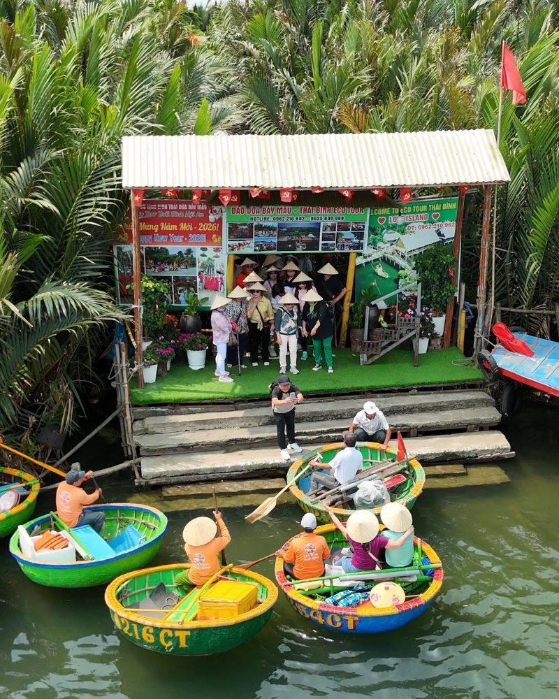 bến thuyền Eco Tour Thái Bình tại Rừng Dừa Bảy Mẫu Hội An