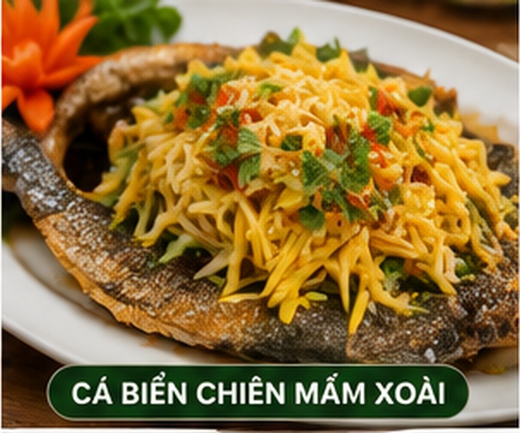 Cá biển chiên mắm xoài