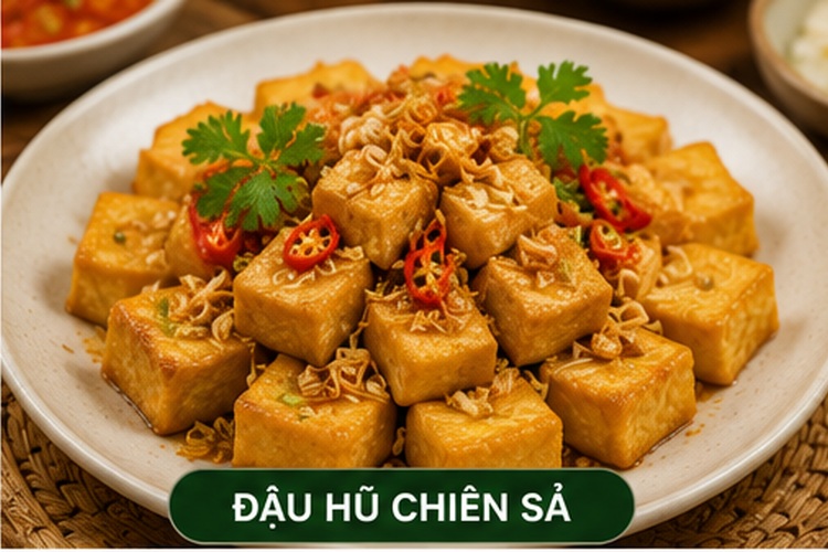 Đậu hũ chiên sả