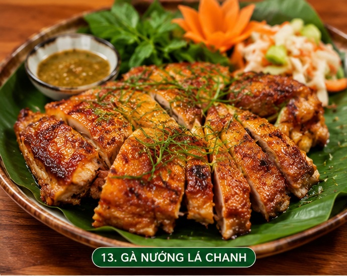 Gà nướng lá chanh