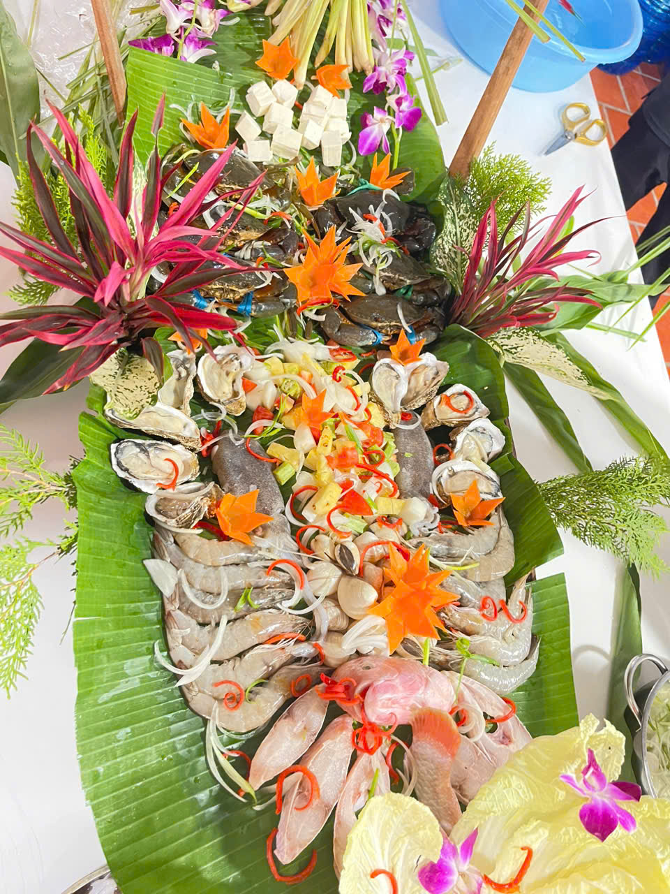 Set menu hải sản cho khách đoàn tại nhà hàng trong rừng dừa Bảy Mẫu Hội An